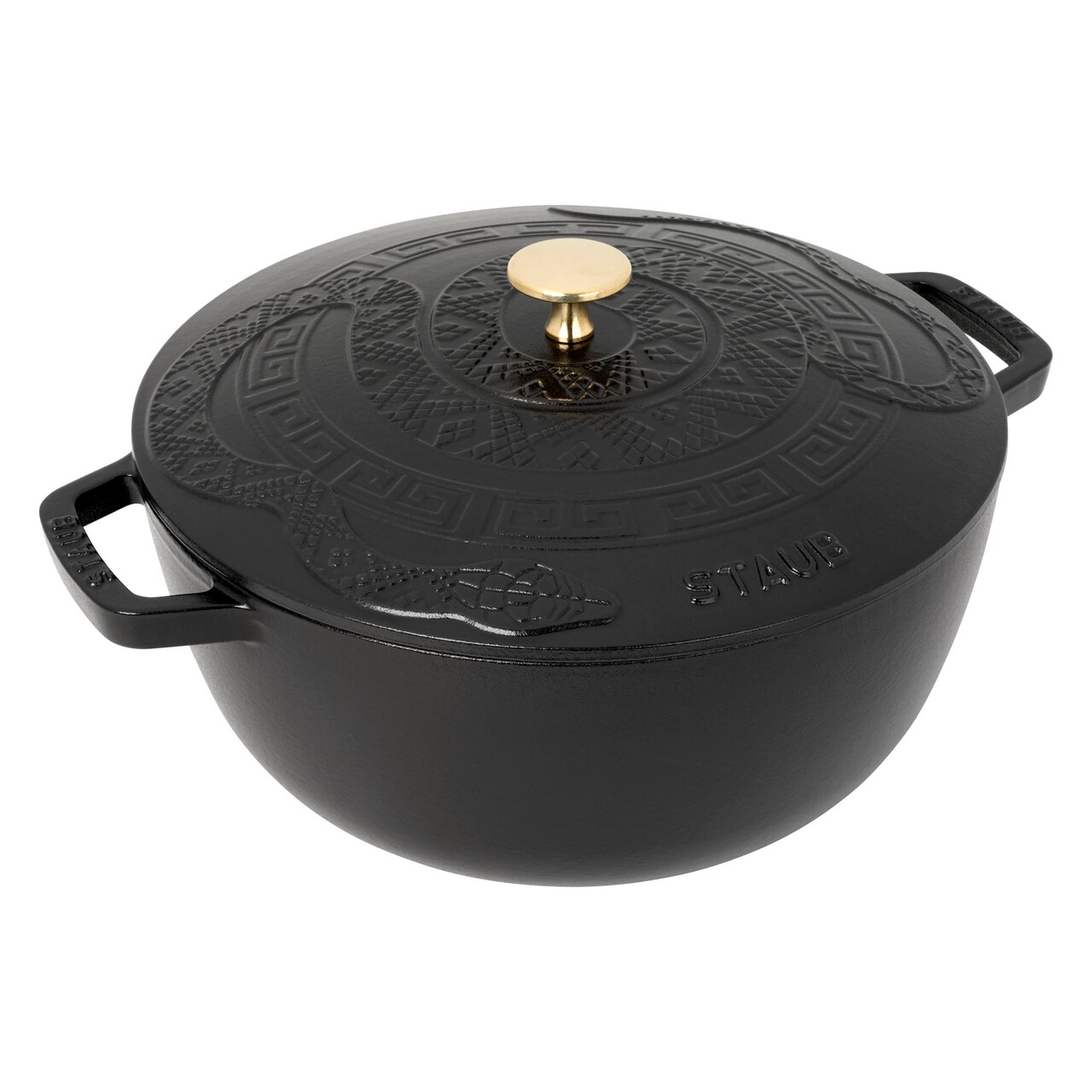 Staub Cast Iron Essential French Oven, Dutch Oven, 5-quart, serves 5-6, Made in France, with Snake Lid